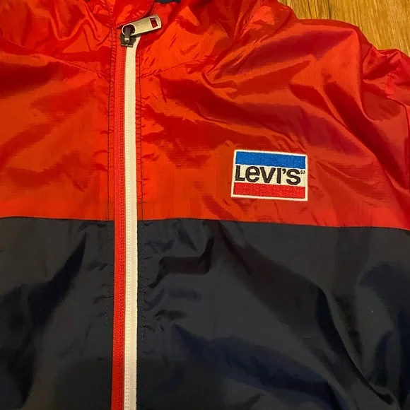 LEVI STRAUSS & CO Hooded Jacket Red/Navy Blue Size L Boys - Picture 3 of 5
